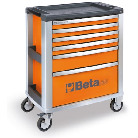 Mobile Roller Cabinet,6 Drawer,Grey